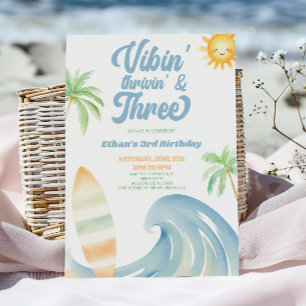 Vibin Thrivin & Three Surf Blue 3de Verjaardagsfee Kaart