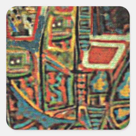 Vibing door de dag vierkante sticker (Voorkant)