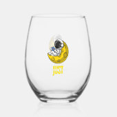 Vibing in de ruimte. wijnglas zonder voet (Voorkant)