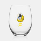 Vibing in de ruimte. wijnglas zonder voet (Achterkant)