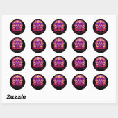 Vibing met mijn demonen ronde sticker (Vel)