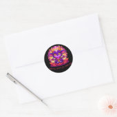 Vibing met mijn demonen ronde sticker (Envelop)