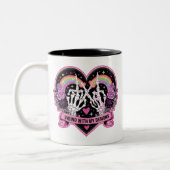 Vibing met mijn demonen tweekleurige koffiemok (Links)