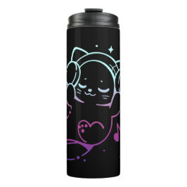 Vibing met muziek thermosbeker