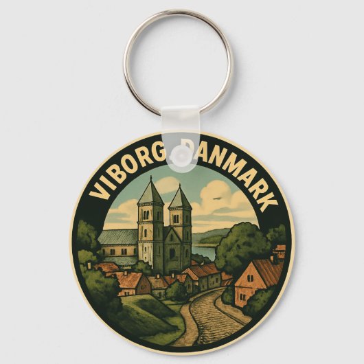 Viborg Denemarken Kathedraal Sleutelhanger (Voorkant)