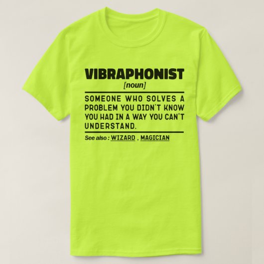 Vibrafonist zelfstandig naamwoord percussie instru t-shirt (Design voorkant)