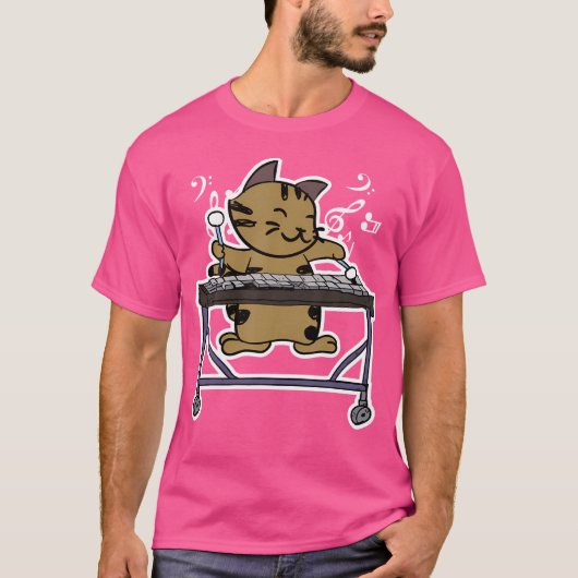 Vibrafoon spelen Kitty Cat Jazz Cat Marimba T-shirt (Voorkant)