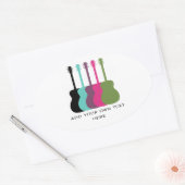 Vibranly gekleurde gitaren Ovale Stickers (Envelop)