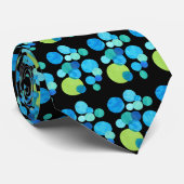 Vibranly gekleurde Necktie, Blue Moons Pattern Stropdas (Opgerold)