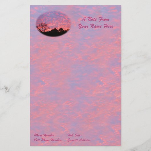Vibranly Pink Sunrise Briefpapier (Voorkant)