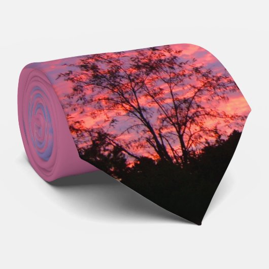 Vibranly Pink Sunrise Stropdas (Opgerold)