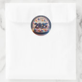 : Vibrant 2025 Celebration Design Ronde Sticker (Tas)