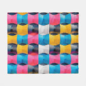 Vibrant 3D Hourglass Geometric Pattern Fleece Deken (Voorkant (Horizontaal))