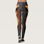 Vibrant 3D Orange Ball Pattern Leggings (Achterkant)