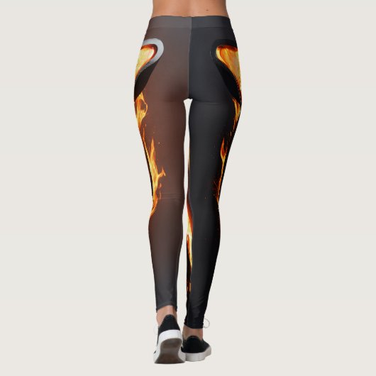 Vibrant 3D Orange Ball Pattern Leggings (Achterkant)