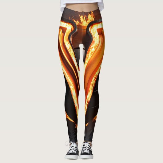 Vibrant 3D Orange Ball Pattern Leggings (Voorkant)