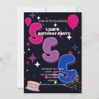 Vibrant 5th Birthday | Pink Blue Confetti Kaart