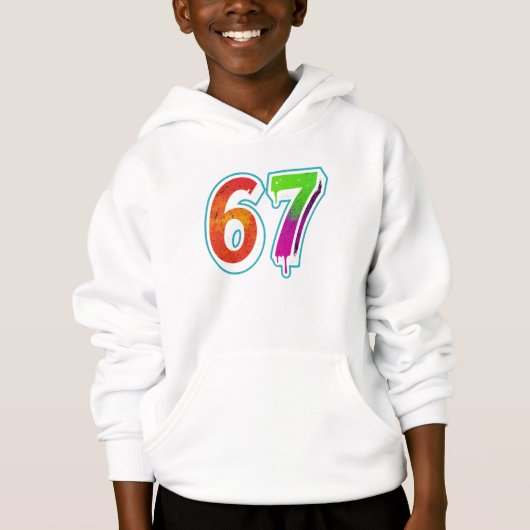 Vibrant 67 Art – Hand-Painted Number Design (Voorkant)