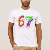  Vibrant 67 Art – Hand-Painted Number Design  T-shirt (Voorkant)