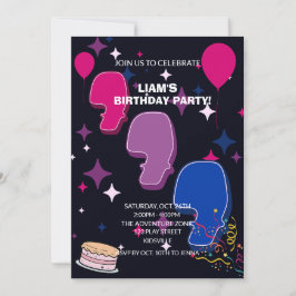 Vibrant 7th Birthday | Pink Blue Confetti Kaart
