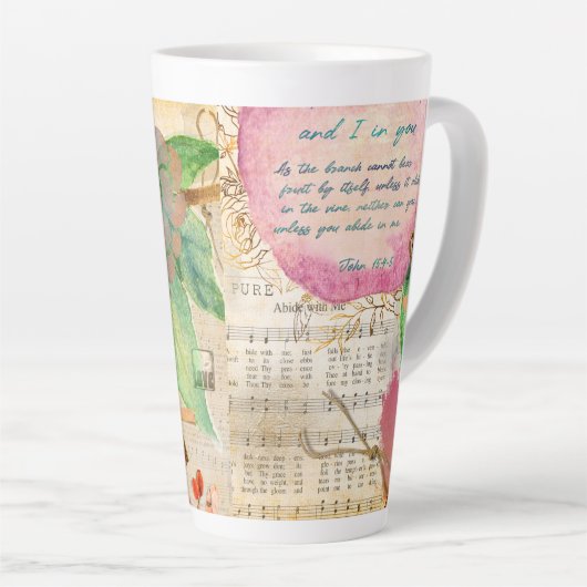 Vibrant Abide in Me Fruitful Faith Art Journal Latte Mok (Rechterhoek)