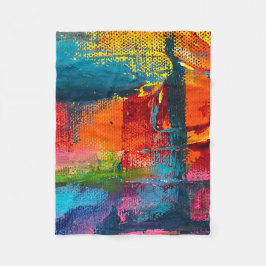 Vibrant Abstract Acrylic Art Throw Blanket Fleece Deken