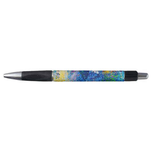 Vibrant Abstract Cat Art Print Pen (Voorkant)