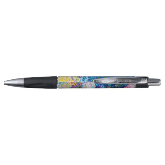Vibrant Abstract Cat Art Print Pen (Achterkant)