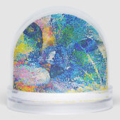 Vibrant Abstract Cat Art Print Sneeuwbol (Voorkant)