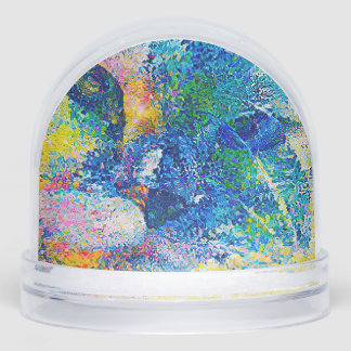 Vibrant Abstract Cat Art Print Sneeuwbol