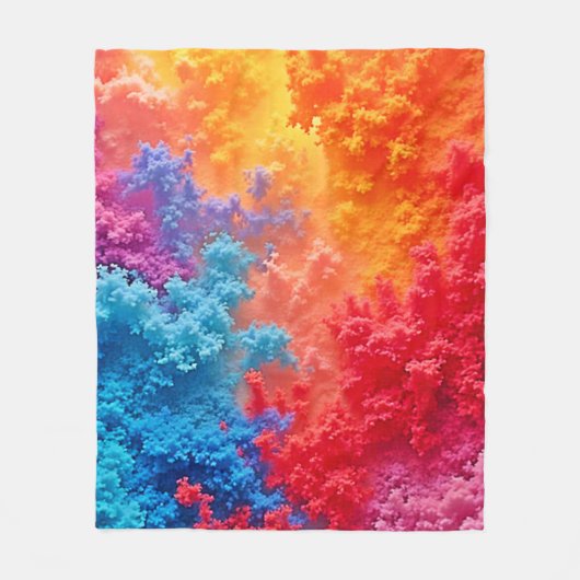Vibrant Abstract Cloud Hues Fleece Deken (Voorkant)