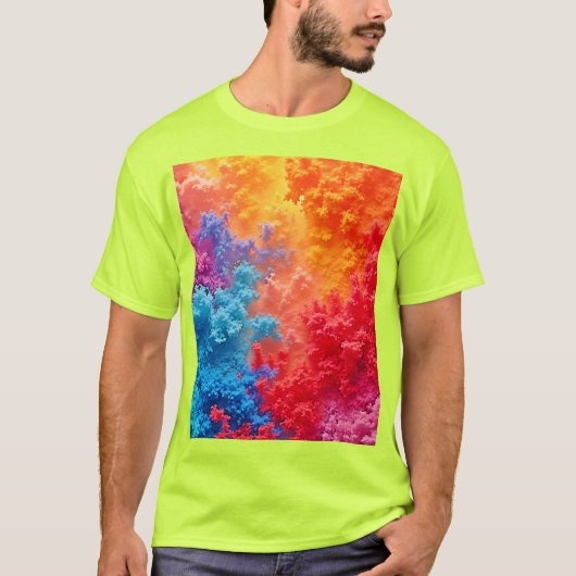 Vibrant Abstract Cloud Hues T-shirt (Voorkant)