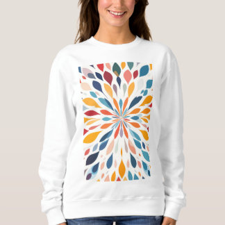 Vibrant Abstract Floral Burst Pattern  Trui