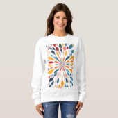 Vibrant Abstract Floral Burst Pattern  Trui (Voorkant volledig)