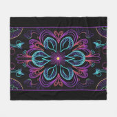 Vibrant Abstract Floral Fleece Deken (Voorkant (Horizontaal))