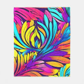 Vibrant Abstract Floral Fleece Deken (Voorkant)