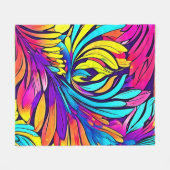 Vibrant Abstract Floral Fleece Deken (Voorkant (Horizontaal))
