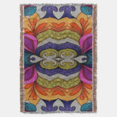 Vibrant Abstract Floral Fusion Pattern Deken (Voorkant Verticaal)