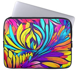 Vibrant Abstract Floral Laptop Sleeve