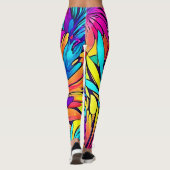 Vibrant Abstract Floral Leggings (Achterkant)