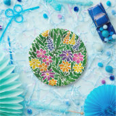 Vibrant Abstract Floral Papieren Bordje (Feest)