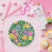 Vibrant Abstract Floral Papieren Bordje (Feest)