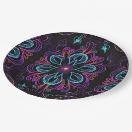 Vibrant Abstract Floral Papieren Bordje