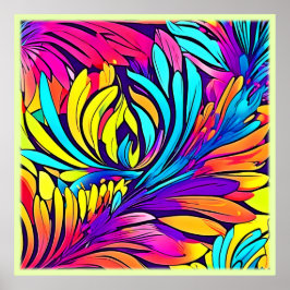 Vibrant Abstract Floral Poster