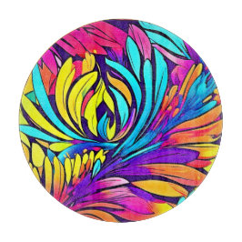 Vibrant Abstract Floral Snijplank