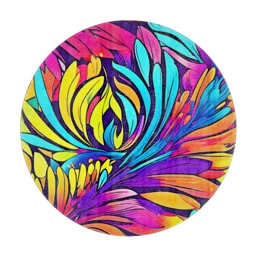 Vibrant Abstract Floral Snijplank (Voorkant)