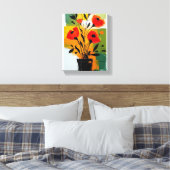 vibrant abstract floral still plant canvas afdruk (Insitu (Slaapkamer))