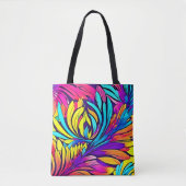 Vibrant Abstract Floral Tote Bag (Voorkant)