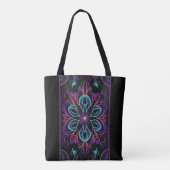Vibrant Abstract Floral Tote Bag (Achterkant)