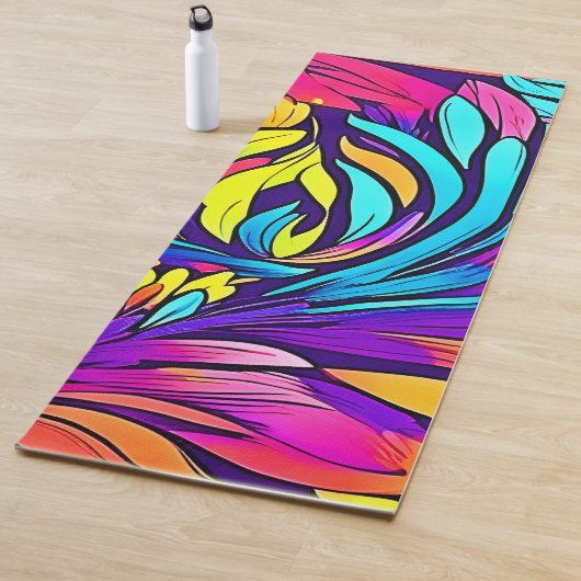 Vibrant Abstract Floral Yogamat (In situ)